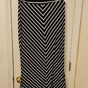 Liz Claiborne Black and White Striped Maxi Skirt